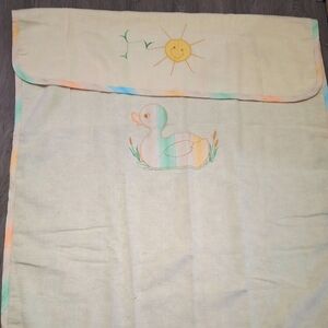 New Vintage QuilTex Baby Blanket Duck & Sun Embroidered Applique